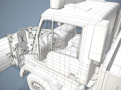 Unimog U500 Front Loader Truck --182-- 3D Model