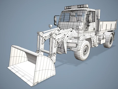 Unimog U500 Front Loader Truck --182-- 3D Model