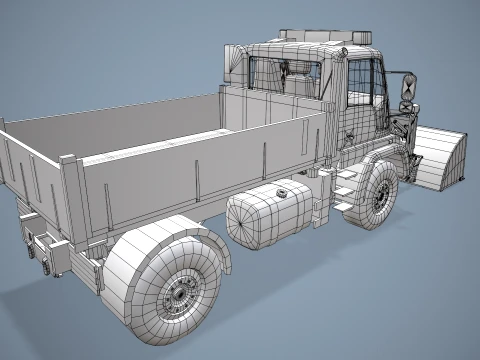 Unimog U500 Front Loader Truck --182-- 3D Model