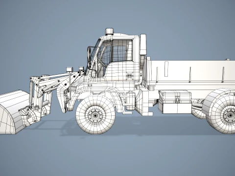 Unimog U500 Front Loader Truck --182-- 3D Model