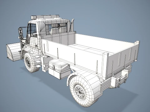 Unimog U500 Front Loader Truck --182-- 3D Model