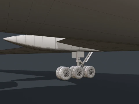 Airplane Tu-154 Blank Livery with LODs --183-- 3D Model