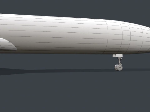 Airplane Tu-154 Blank Livery with LODs --183-- 3D Model