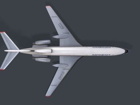 Airplane Tu-154 USSR Livery with LODs --184-- 3D Model