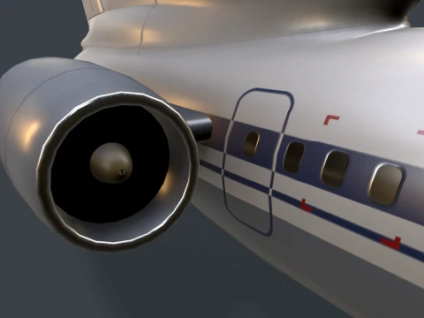 Airplane Tu-154 USSR Livery with LODs --184-- 3D Model