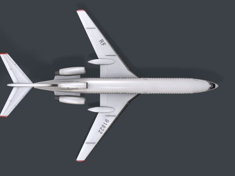 Airplane Tu-154 Russia Livery with LODs --185-- 3D Model