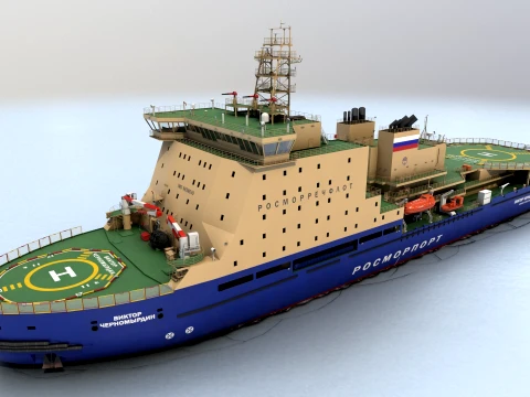 Icebreaker LK-25 Viktor Chernomyrdin --201-- 3D Model