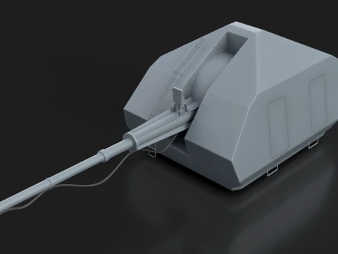 Ship Cannon A-190-1 --208-- 3D Model