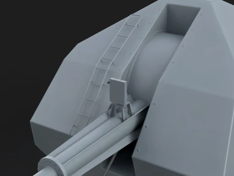 Ship Cannon A-190-1 --208-- 3D Model