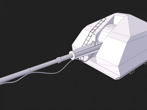 Ship Cannon A-190-1 --208-- 3D Model
