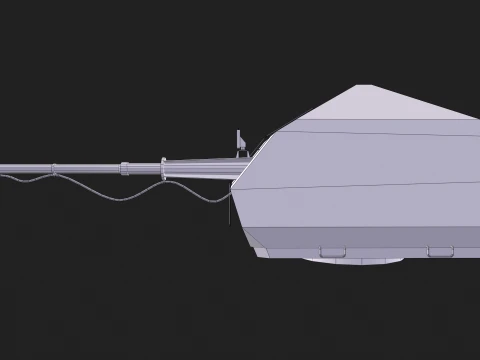 Ship Cannon A-190-1 --208-- 3D Model