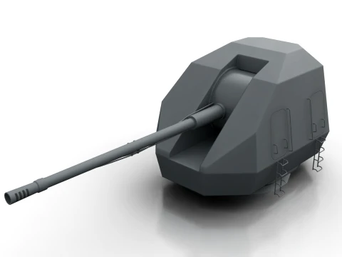 जहाज तोप A-192M--209-- 3D मॉडल