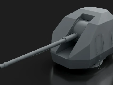 Ship Cannon A-192M --209-- 3D Model