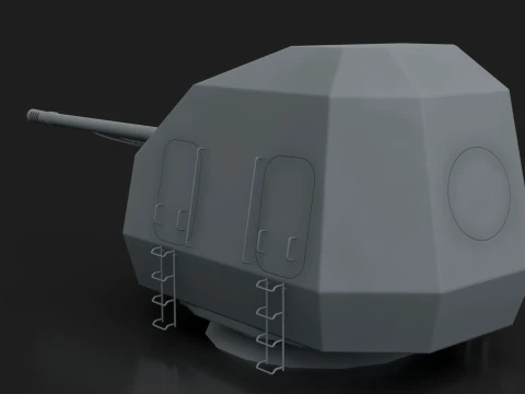 Ship Cannon A-192M --209-- 3D Model