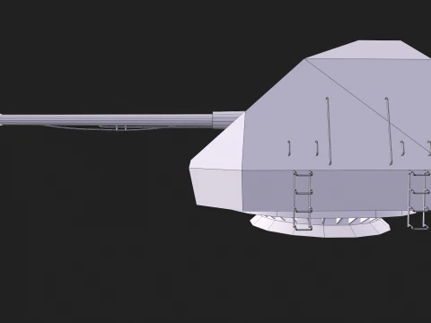 Ship Cannon A-192M --209-- 3D Model