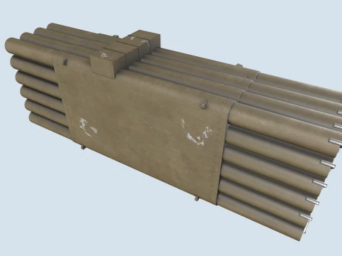 XM-3 Launcher With 70mm Missile --296-- 3D Model