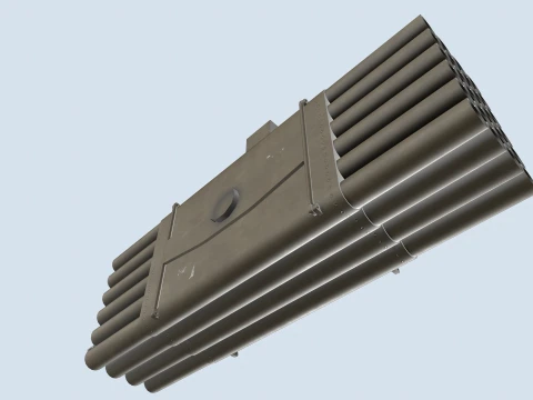 XM-3 Launcher With 70mm Missile --296-- 3D Model