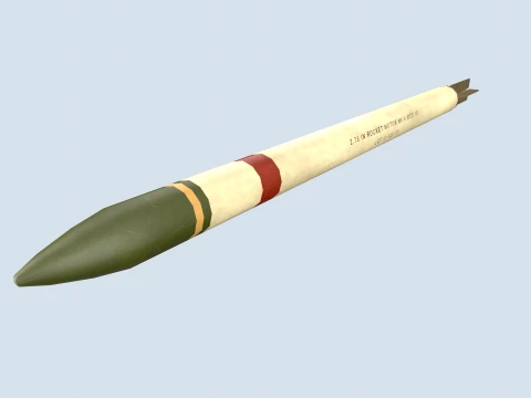 XM-3 Launcher With 70mm Missile --296-- 3D Model
