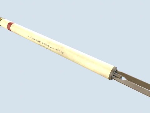XM-3 Launcher With 70mm Missile --296-- 3D Model
