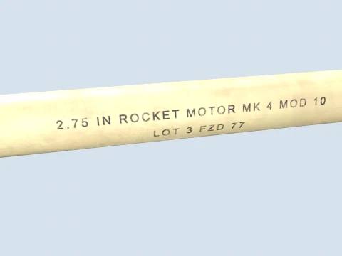 XM-3 Launcher With 70mm Missile --296-- 3D Model