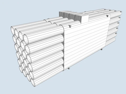 XM-3 Launcher With 70mm Missile --296-- 3D Model