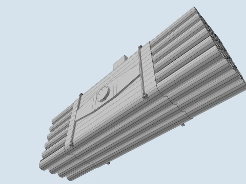 XM-3 Launcher With 70mm Missile --296-- 3D Model