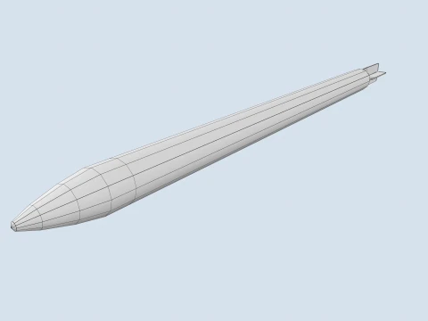 XM-3 Launcher With 70mm Missile --296-- 3D Model