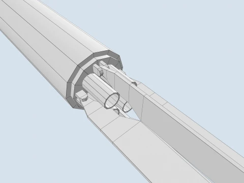 XM-3 Launcher With 70mm Missile --296-- 3D Model