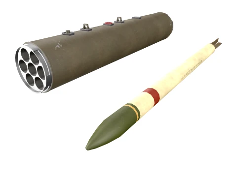 XM-157 Launcher With 70mm Missile --297-- 3D Model