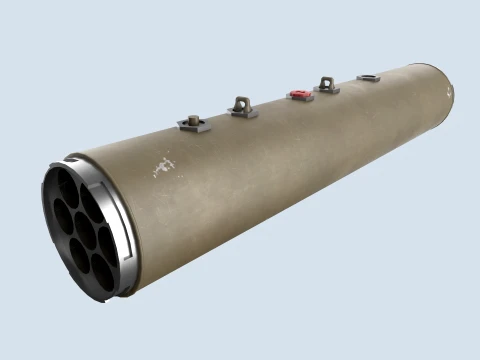 Lanciatore XM-157 con missile da 70 mm --297-- Modello 3D