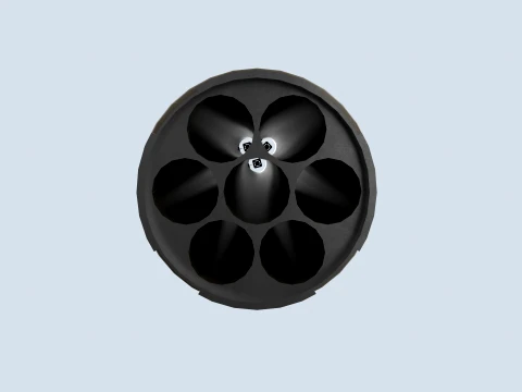 Lanciatore XM-157 con missile da 70 mm --297-- Modello 3D