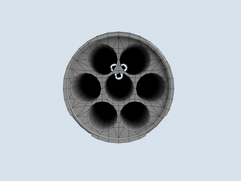 Lanciatore XM-157 con missile da 70 mm --297-- Modello 3D