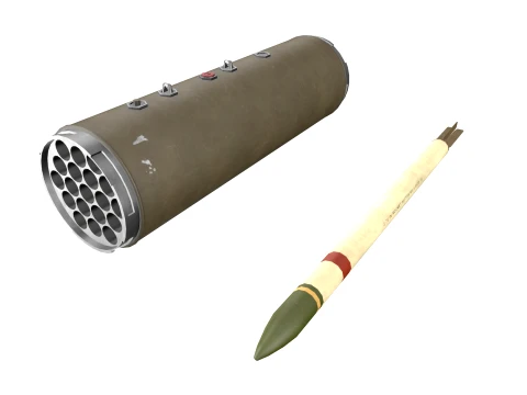 XM-159 Launcher With 70mm Missile --299-- 3D Model
