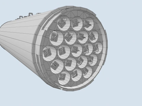 XM-159 Launcher With 70mm Missile --299-- 3D Model