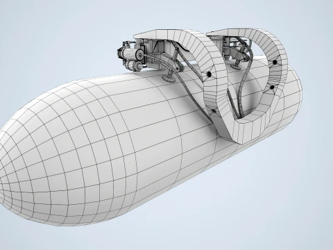 Helicopter External Fuel Tank 450L With Mount --306-- 3D Model