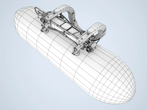 Helicopter External Fuel Tank 450L With Mount --306-- 3D Model