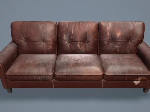 Abandoned Leather Sofas Pack --450-- 3D Model