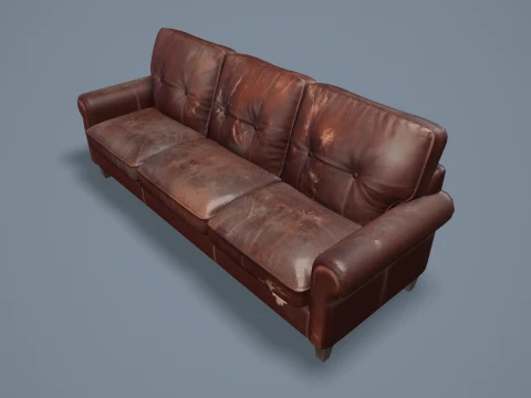 Abandoned Leather Sofas Pack --450-- 3D Model