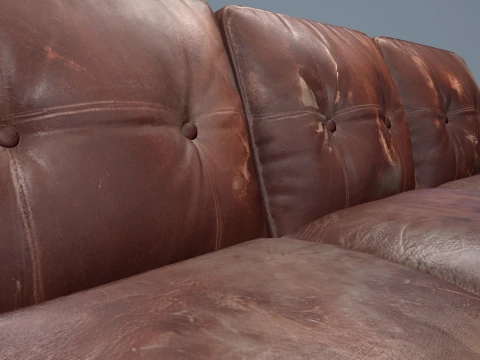 Abandoned Leather Sofas Pack --450-- 3D Model