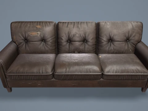 Abandoned Leather Sofas Pack --450-- 3D Model