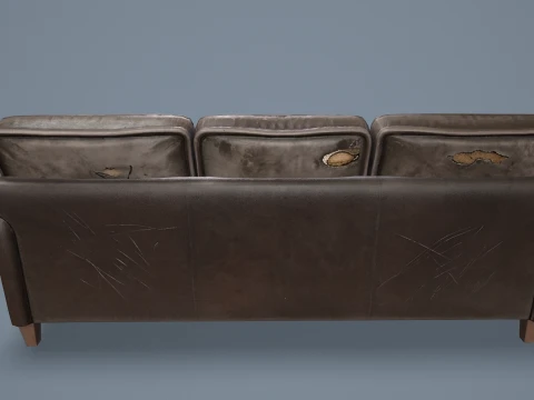 Abandoned Leather Sofas Pack --450-- 3D Model