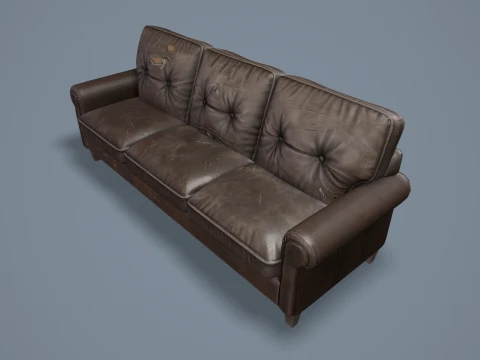 Abandoned Leather Sofas Pack --450-- 3D Model