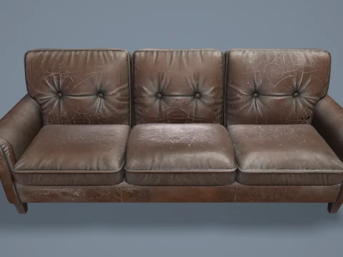 Abandoned Leather Sofas Pack --450-- 3D Model