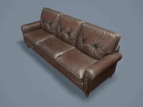 Abandoned Leather Sofas Pack --450-- 3D Model