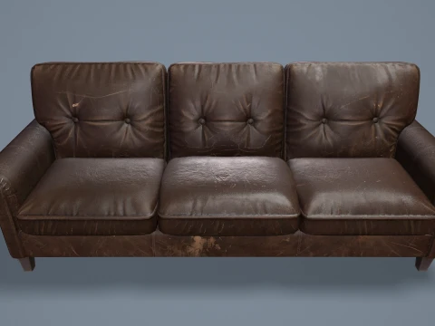 Abandoned Leather Sofas Pack --450-- 3D Model