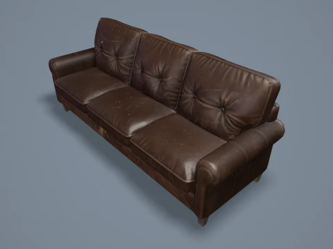 Abandoned Leather Sofas Pack --450-- 3D Model