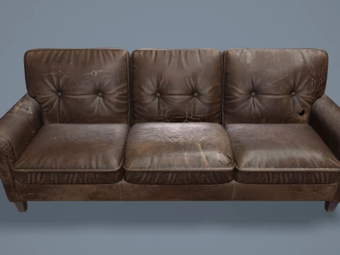 Abandoned Leather Sofas Pack --450-- 3D Model
