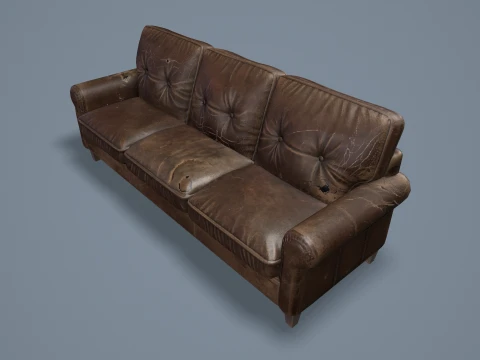 Abandoned Leather Sofas Pack --450-- 3D Model