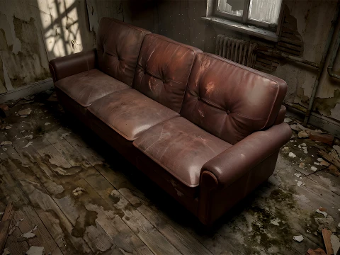 Abandoned Leather Sofas Pack --450-- 3D Model