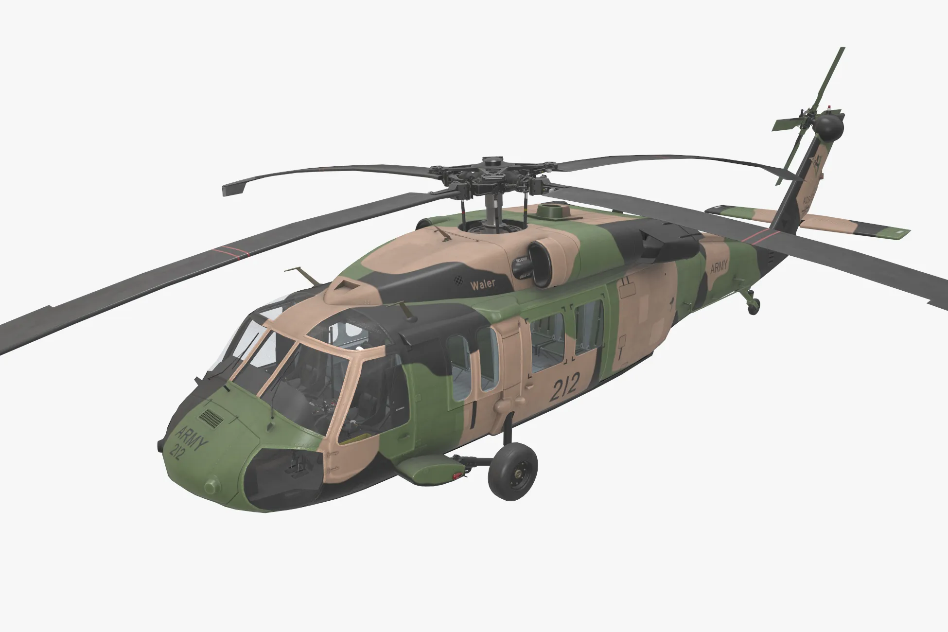 Helicopter UH-60 Australian Army Static --36-- 3D Model .c4d .max .obj .3ds .fbx .stl .blend 
